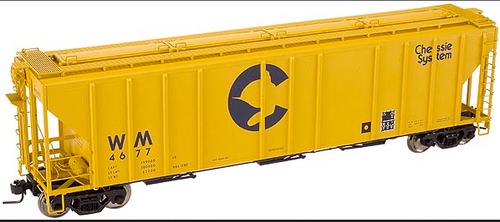 Atlas O Chessie  PS4427 50' Covered Hopper, 3 rail or 2 rail