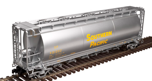 Atlas O SP  (Yellow letters)  Cylindrical Covered  Hopper,  2 rail