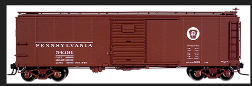 Atlas O PRR  X-29 (corrugated doors, flat ends )  40' box car, 3 rail or 2 rail