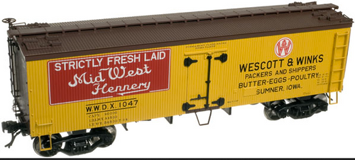 Atlas W&W Midwest Hennery  36' wood reefer, 3 rail or 2 rail