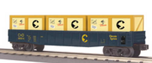 MTH Railking Chessie  gondola with crates, 3 rail