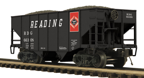 MTH Premier Reading 2-Bay Fishbelly Hopper w/Coal Load, 3 rail or 2 rail
