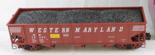 MTH Premier WM 70 ton  3-bay 40' Ribbed Side Hopper Car, 3 rail