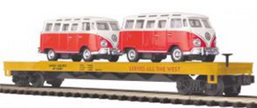 MTH Premier Union Pacific Flatcar with VW Buses, 3 rail