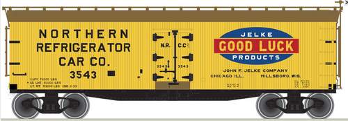 Atlas O Jelke Products 40' wood reefer, 3 rail or 2 rail