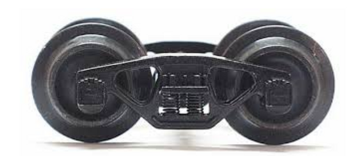 Weaver 3 rail bettendorf diecast/sprung trucks, no couplers (Pair),  Non-magnetic stampped wheel version