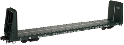 Atlas O PDT exclusive British Columbia 62' Bulkhead Flat car, 3 or 2 rail