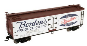 Atlas O Bordens Produce 40' wood reefer, 3 rail or 2 rail  