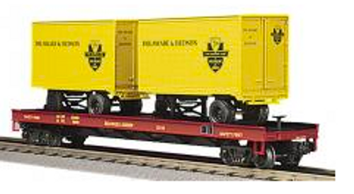 MTH Premier D&H Flat Car with (2) 20' Trailers, 3 rail