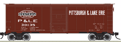 Atlas O P&LE (tuscan)  AAR   (1937 style )   40' box  car, 3 rail or 2 rail