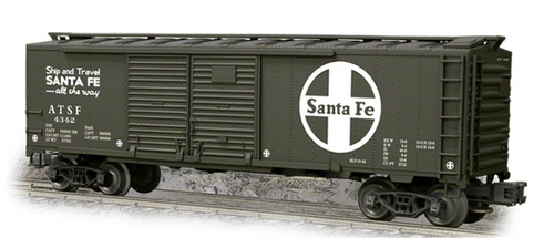 Weaver Santa Fe (dark gray)  1920's-1960's ARA 40' Double door box car, 3 rail or 2 rail