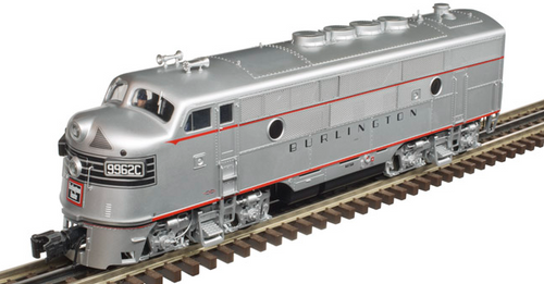Atlas O Burlington (CB&Q) F-3 A-B-A, All powered, 2 rail 