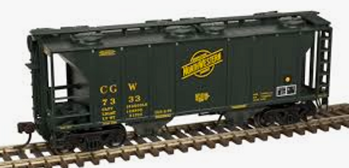 Weaver special run CGW/CNW (green) 34' PS-2 covered hopper, 2 rail or 3 rail