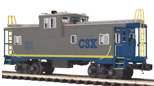 MTH Premier CSX extended vision caboose (yellow stripe), 3 rail