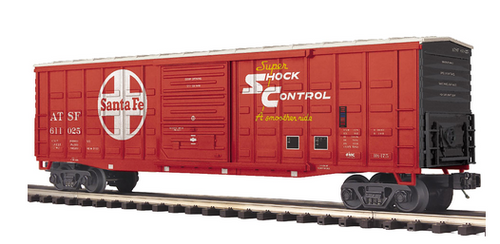 MTH Premier Santa Fe 50'  Waffle side  "Shock Control" Box car, 3 rail 