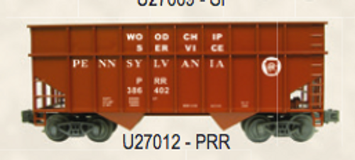 Weaver PRR (oxide red) 34' woodchip hopper car, 3 rail or 2 rail