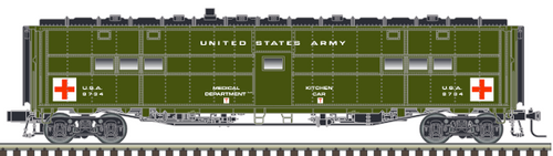 Pre-order Atlas O Troop Hospital car,  3 rail or 2 rail