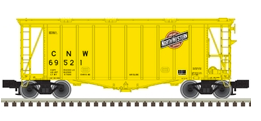 Atlas O C&NW (yellow) Airslide Covered Hopper, 3 rail or 2 rail