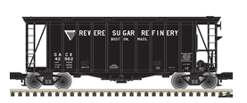 Atlas O Revere sugar 40' single bay Airslide Covered Hopper, 3 rail or 2 rail