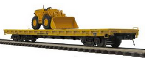MTH Premier Caterpillar flat car with Traxcavator,  3 rail