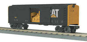 MTH Rail King Caterpillar Rounded Roof Box Car w/Generator, 3 rail Like new condition