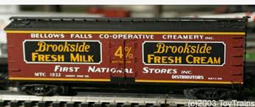 Atlas O Special run Brookside Creamery  40' wood reefer, 3 rail or 2 rail