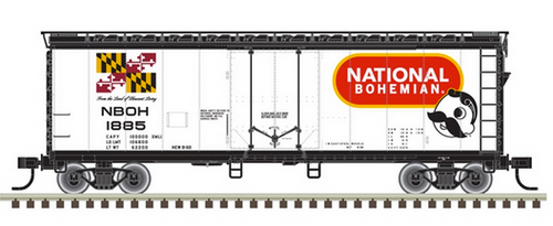 Atlas O National Bohemian  Beer 40' plug door (bunkerless) reefer, 3 rail or 2 rail 