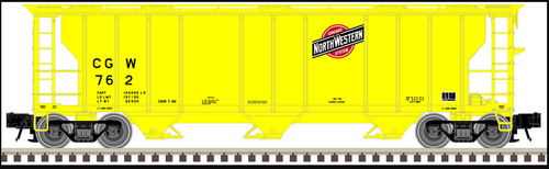 Atlas O CNW/CGW (yellow) 40' 3 Bay PS-2 Covered Hopper