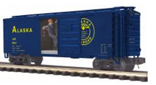 MTH Premier Alaska RR 40'  Box car with operating signal man, 3 rail