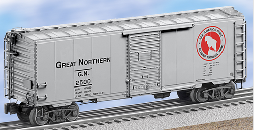 Lionel GN (silver express service)  40' PS-1 box car , 3 rail