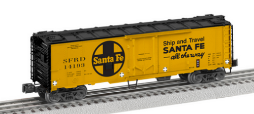 Lionel Santa Fe   40'  plug door Steel reefer,  3 rail