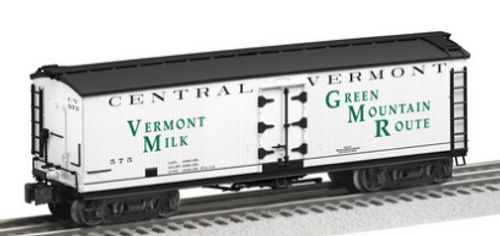 Lionel O scale Central Vermont milk express reefer with internal tanks, 3 rail