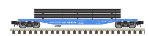 Atlas O GTW  50'  Flat car with pipe load, 3 rail or 2 rail