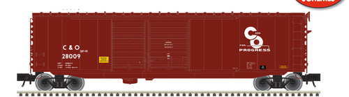 Atlas O  C&O (tuscan) 50' modernized double door box car, 2 rail