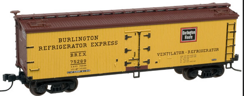 Atlas O Burlington (CB&Q)  40' wood reefer, 3 rail or 2 rail