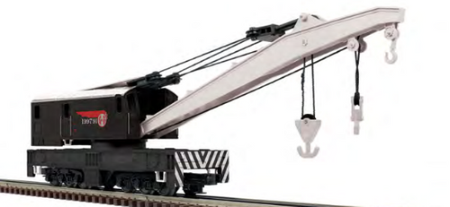 Atlas Premier Santa Fe  wreck crane and boom tender/tool car,  3 rail 