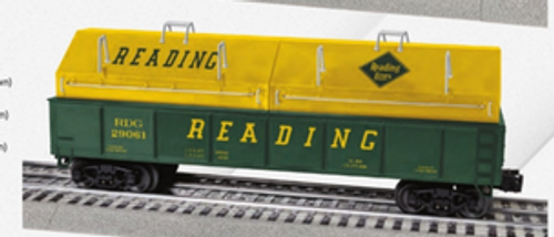 Lionel  "Standard O" Reading 40' gondola with coil cover, 3 rail