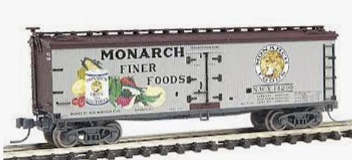 Atlas O Monarch Foods 40' Wood Reefer, 3 rail or 2 rail