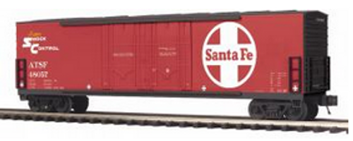 MTH Premier Santa Fe 50' double plug door "Shock Control" Box car, 3 rail 