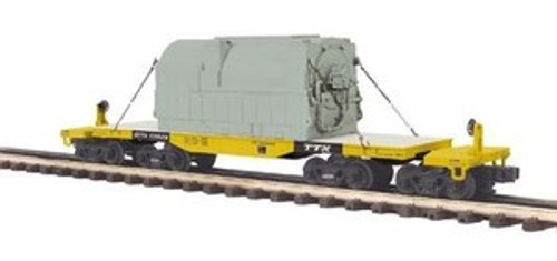 MTH Premier TTX 16 wheel Articulated High Capacity Flat Car with Transformer, 3 rail