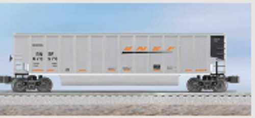 Lionel  BNSF  (black on one end only)  bathtub gondola , 3 rail