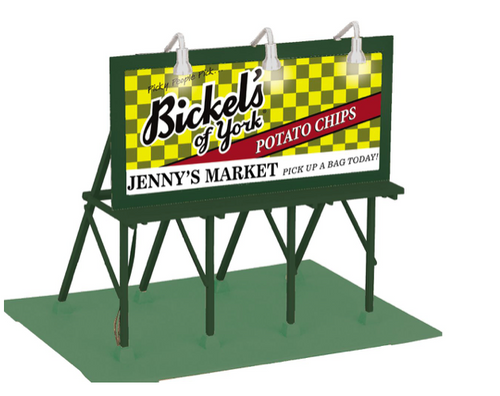 MTH O gauge Bickels Potato Chips Lighted Billboard