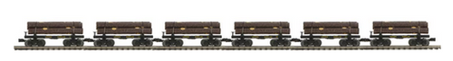 MTH Premier 6 car set  of WM skeleton cars with log load, 3 rail