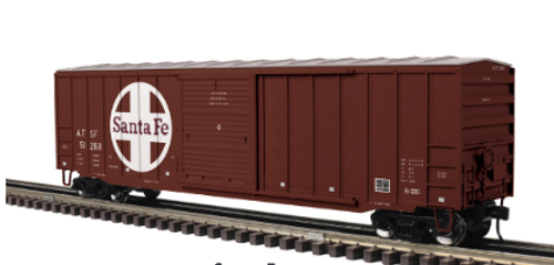 Atlas O Santa Fe (large logo)  50' ACF box car 3 rail or 2 rail