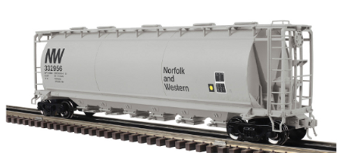 Atlas O N&W  cylindrical covered hopper car  , 3 rail or 2 rail