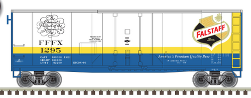 Atlas O Falstaff Beer 40' plug doors (bunkerless) refrigerator car, 3 rail or 2 rail 