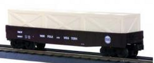 MTH Railking N&W (half moon) gondola with crates, 3 rail