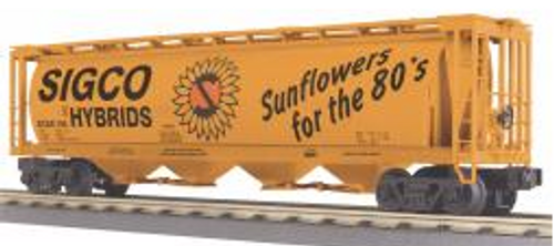 MTH Rail King semi-scale Sigco Hybrids 4-Bay Cylindrical Hopper, 3 rail