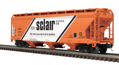 Atlas  Premier Sclair  three  bay centerflow covered hopper car, 3 rail or 2 rail