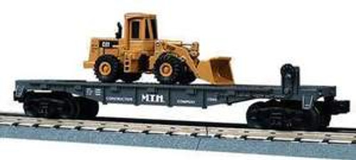MTH Rail King MTH Construction Flat Car w/Ertl Front End Loader, 3 rail